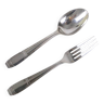 Silver metal cutlery set, vintage