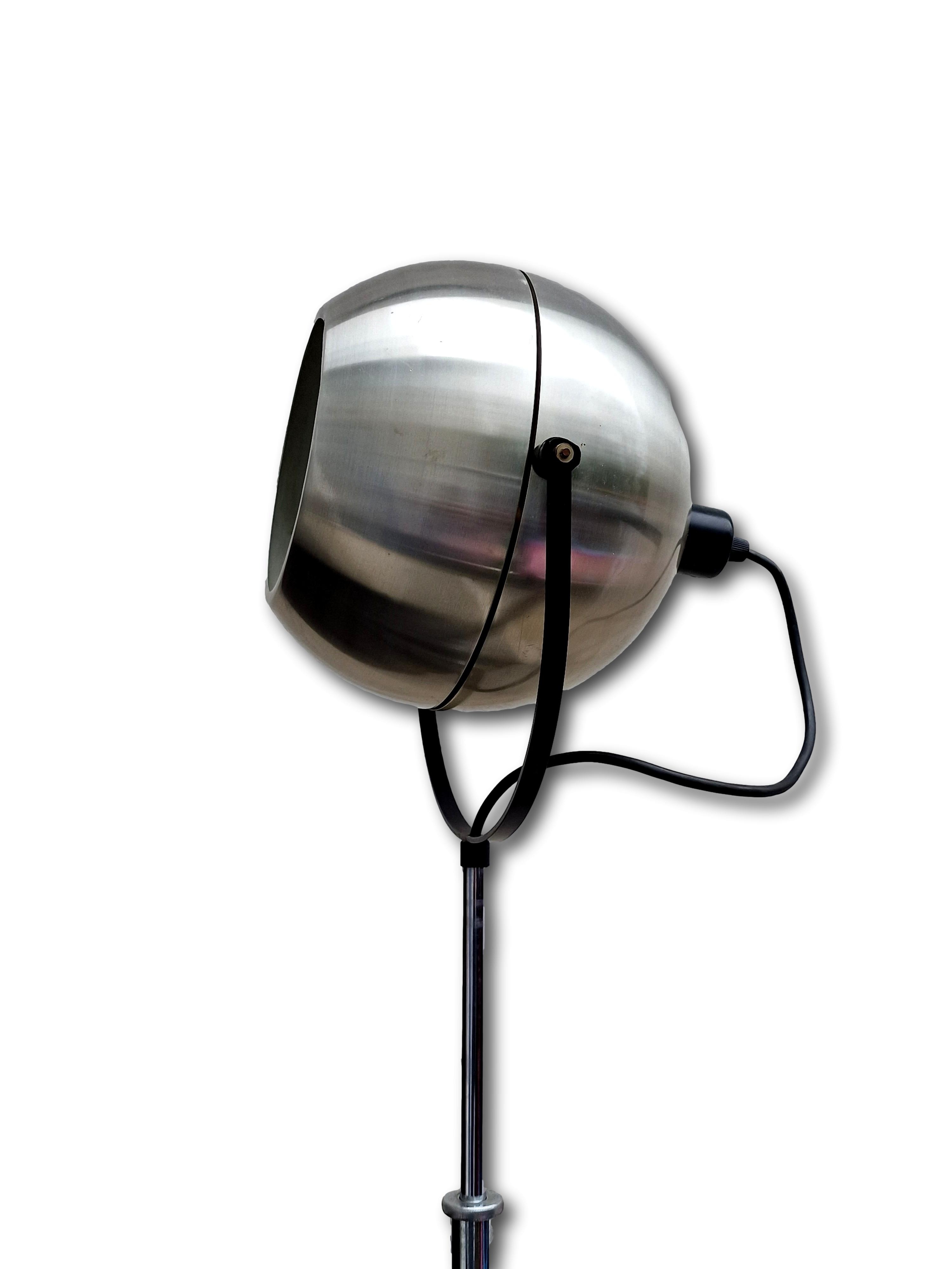 Raak globe floor lamp in aluminum, 1960s