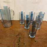 OCTIME Octagonal Orangeade Carafe with Molded Glass and 6 Wine Glasses