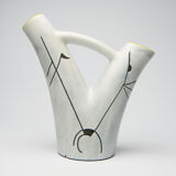 vase with double white and yellow collar, 60s