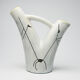 vase with double white and yellow collar, 60s