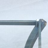 Vintage coffee table, metal and glass, Pierre Vandel