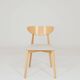 Ensemble moderne de 6 chaises de salle à manger, tissu écru et bois de hêtre naturel
