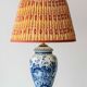 Vintage Table Lamp in Delft Style, Hand-Painted Blue and White, Ram Arnhem, New Shade
