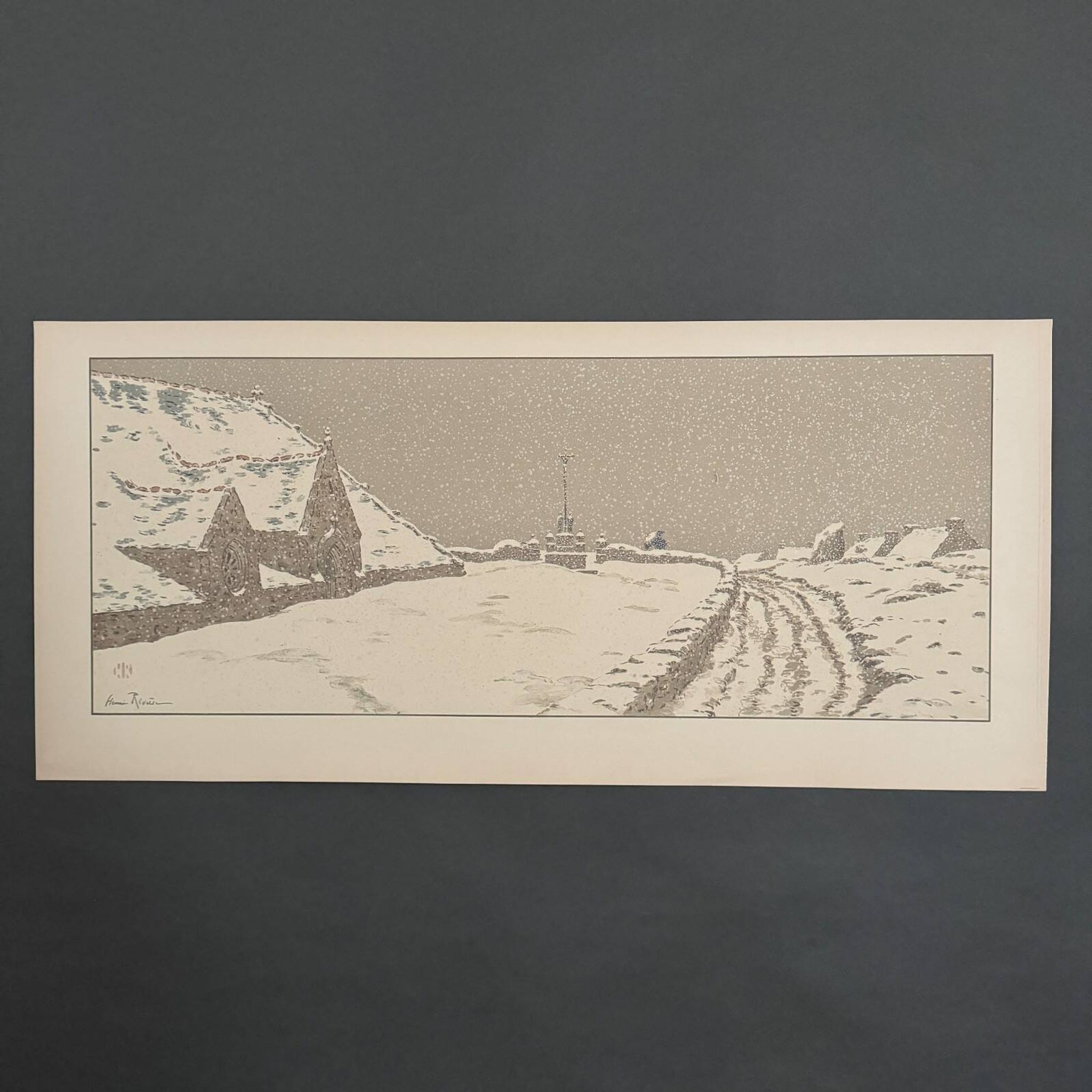 Lithograph by Henri Rivière The Fairyland of Hours - The Snow