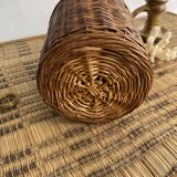 Wicker lamp, jute lampshade, fabric cable 2 m