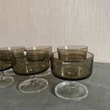 6 Luminarc smoked glass champagne glasses