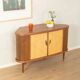 Elegant bar cabinet from the 1950s with rotating compartment and mirrored back