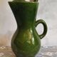 Carafe vintage en céramique vernissée verte