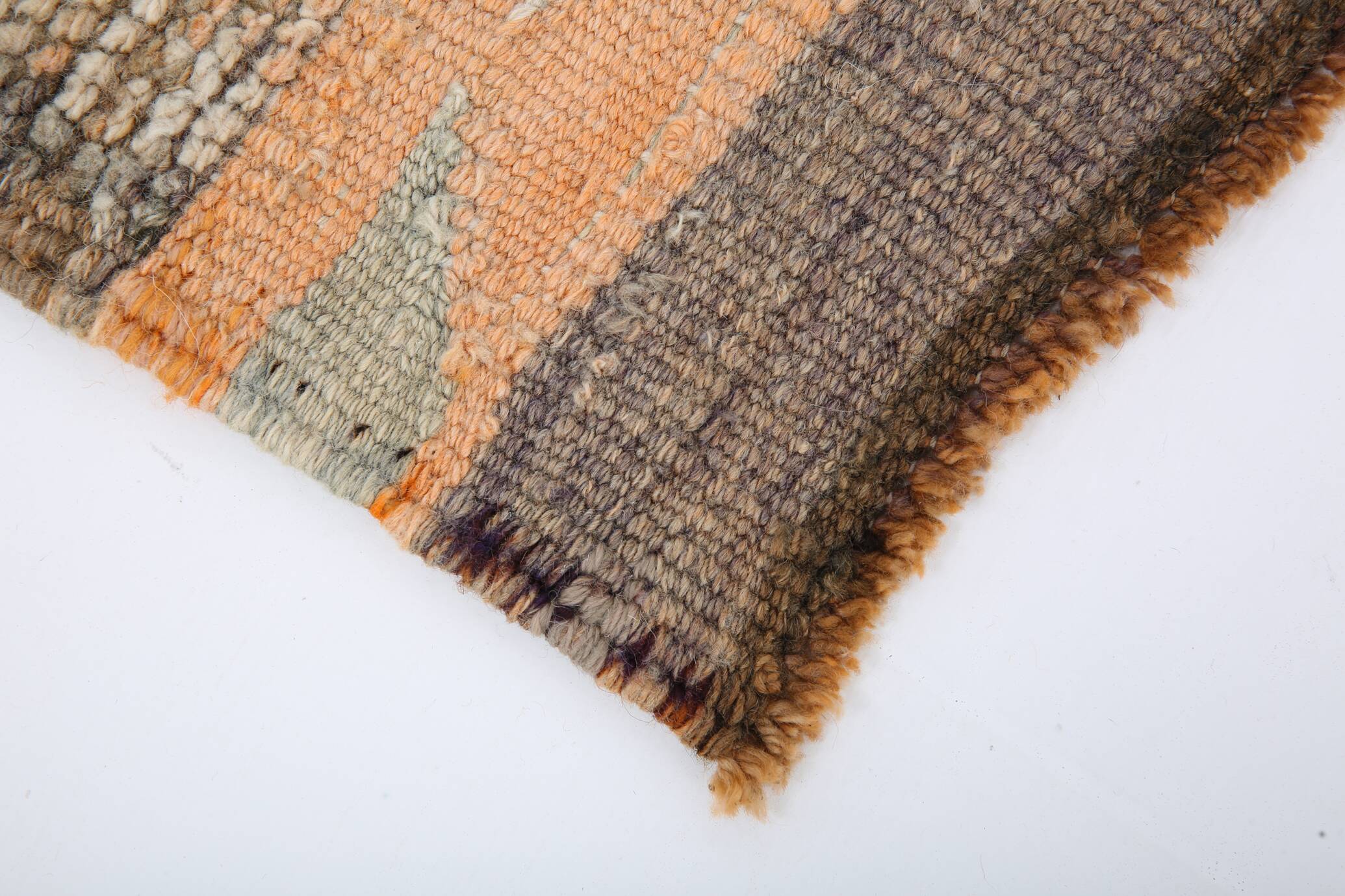 3x11 Brown & Orange Super Soft Vintage Runner Rug, 84x346Cm