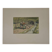 Lithograph by Henri Rivière The Beautiful Country of Brittany Washhouse in Tréboul