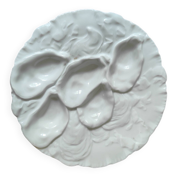 Assiette à huîtres XIXe porcelaine Haviland & Co Limoges France