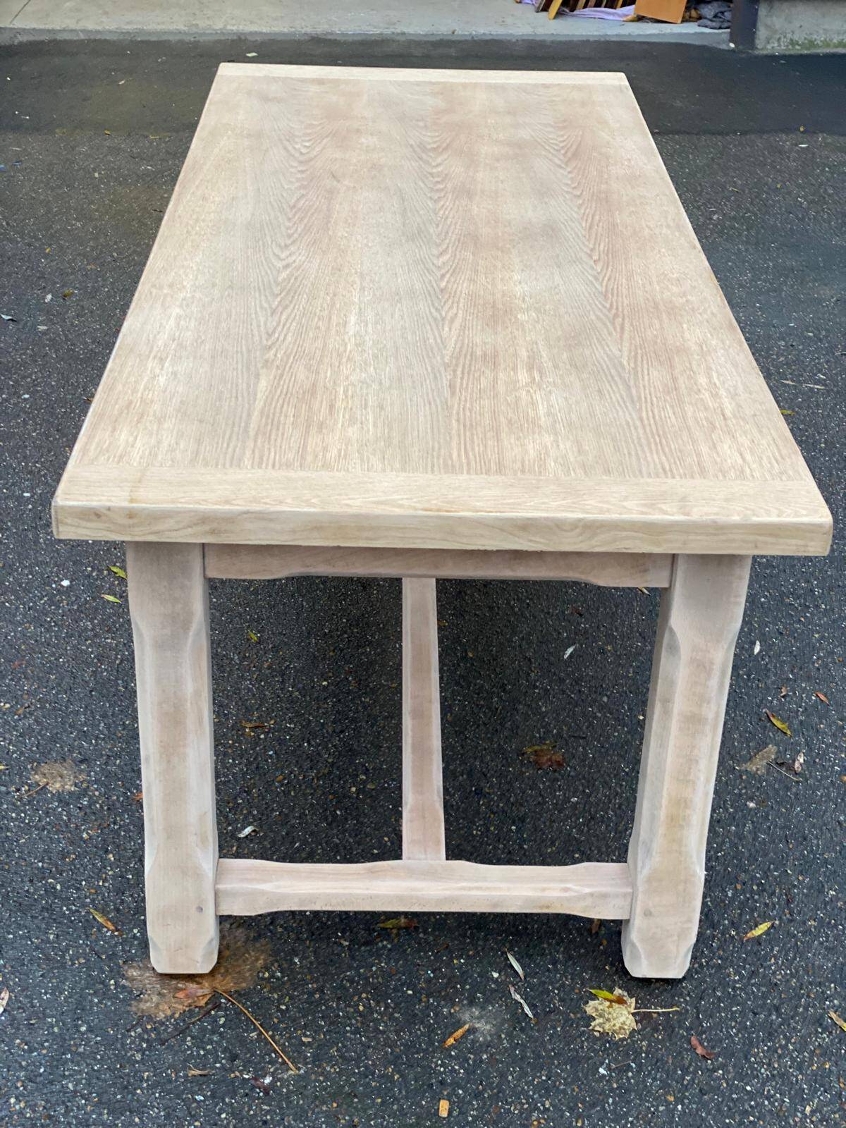Extendable renovated 20th century oak farmhouse dining table, 200-280cm