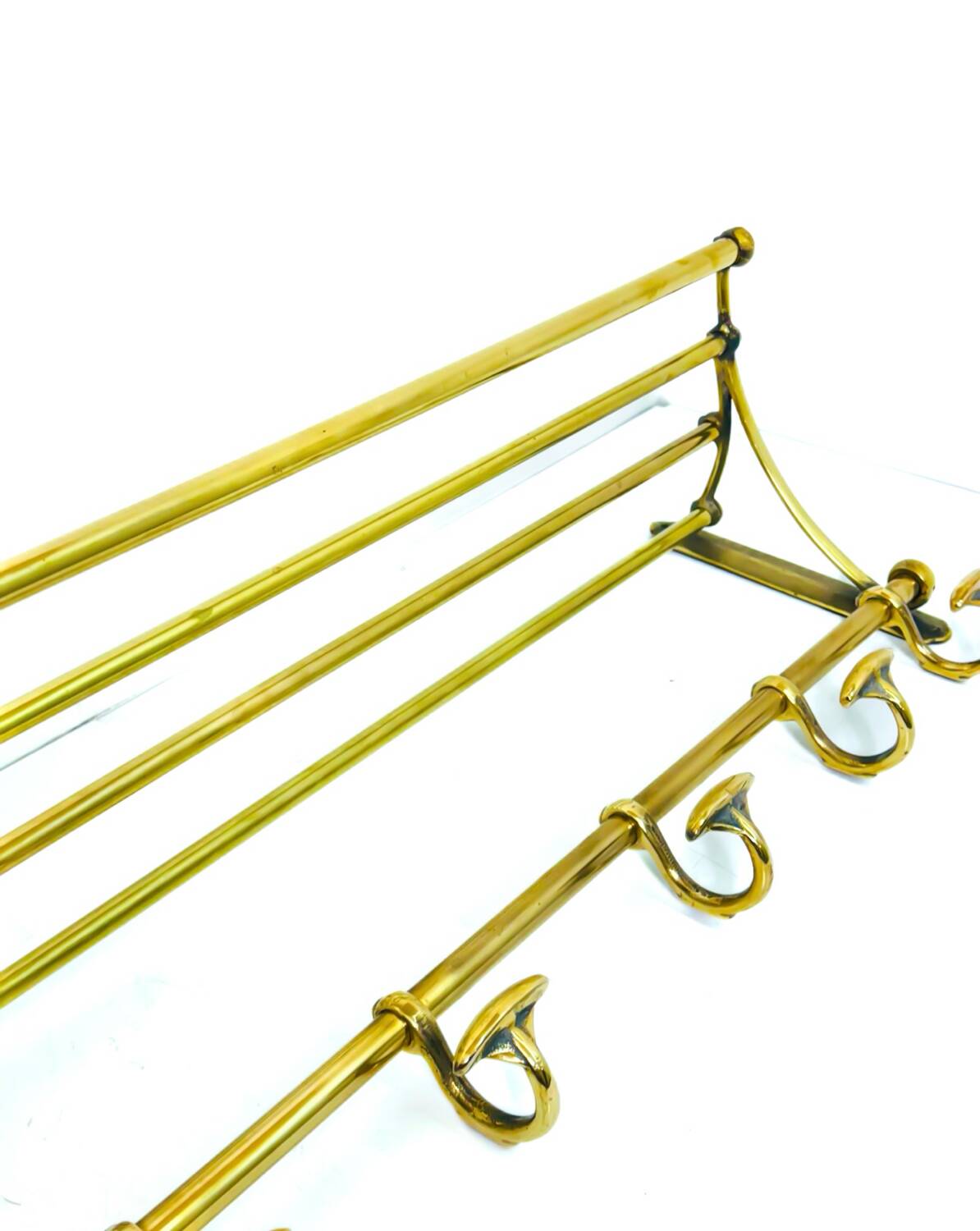 Vintage brass coat rack