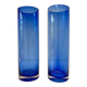 Lot de 2 vases vintage en verre bleu cobalt