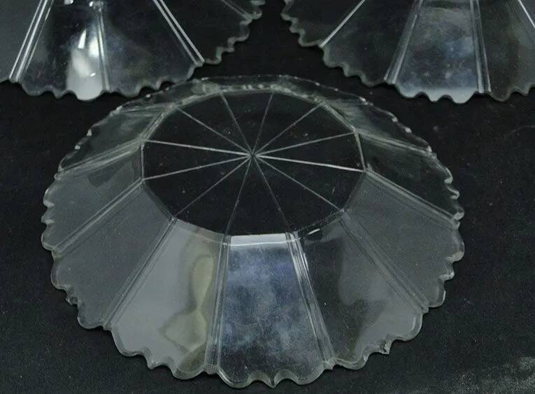 H1Y set of 4 faceted plates in Biedermeier style