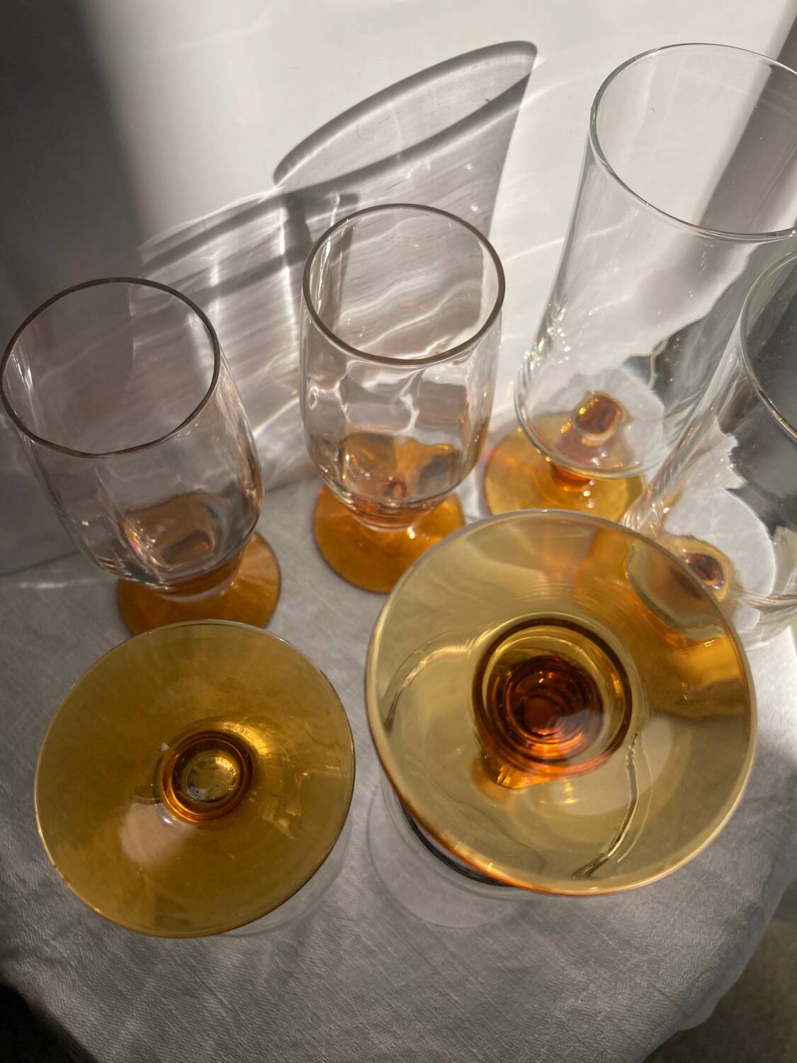 Set of 6 vintage champagne flutes