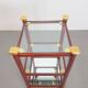 Table d'appoint Régence en laiton et verre miroir, années 1970