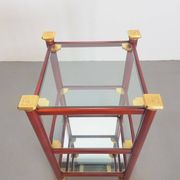 Regency Side Table in Brass and Mirror Glass, 1970s