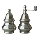 Silver-plated vintage salt shaker and pepper mill set, 1970s Italy, elegant metal table décor
