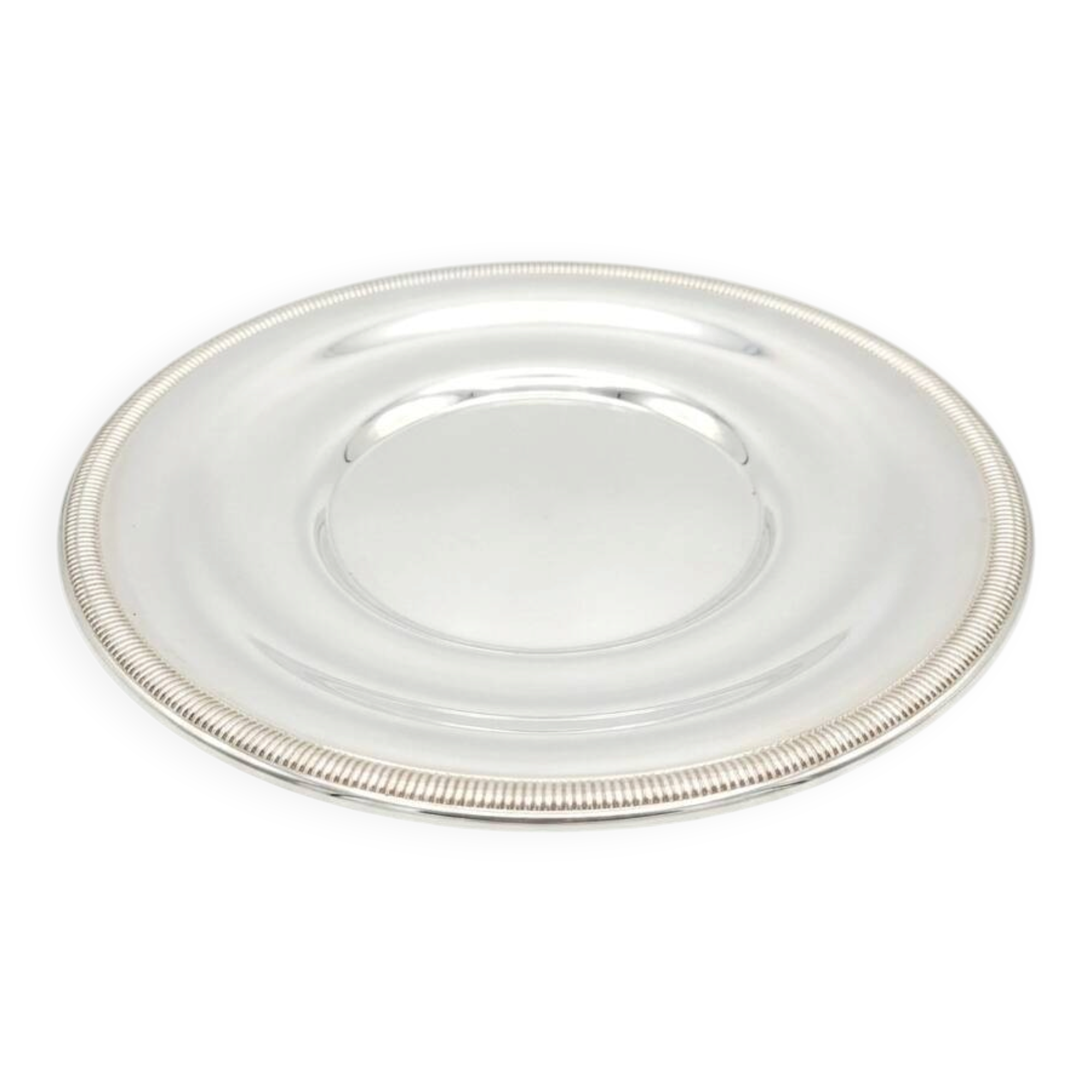 Round silver-plated serving dish – French silversmithing