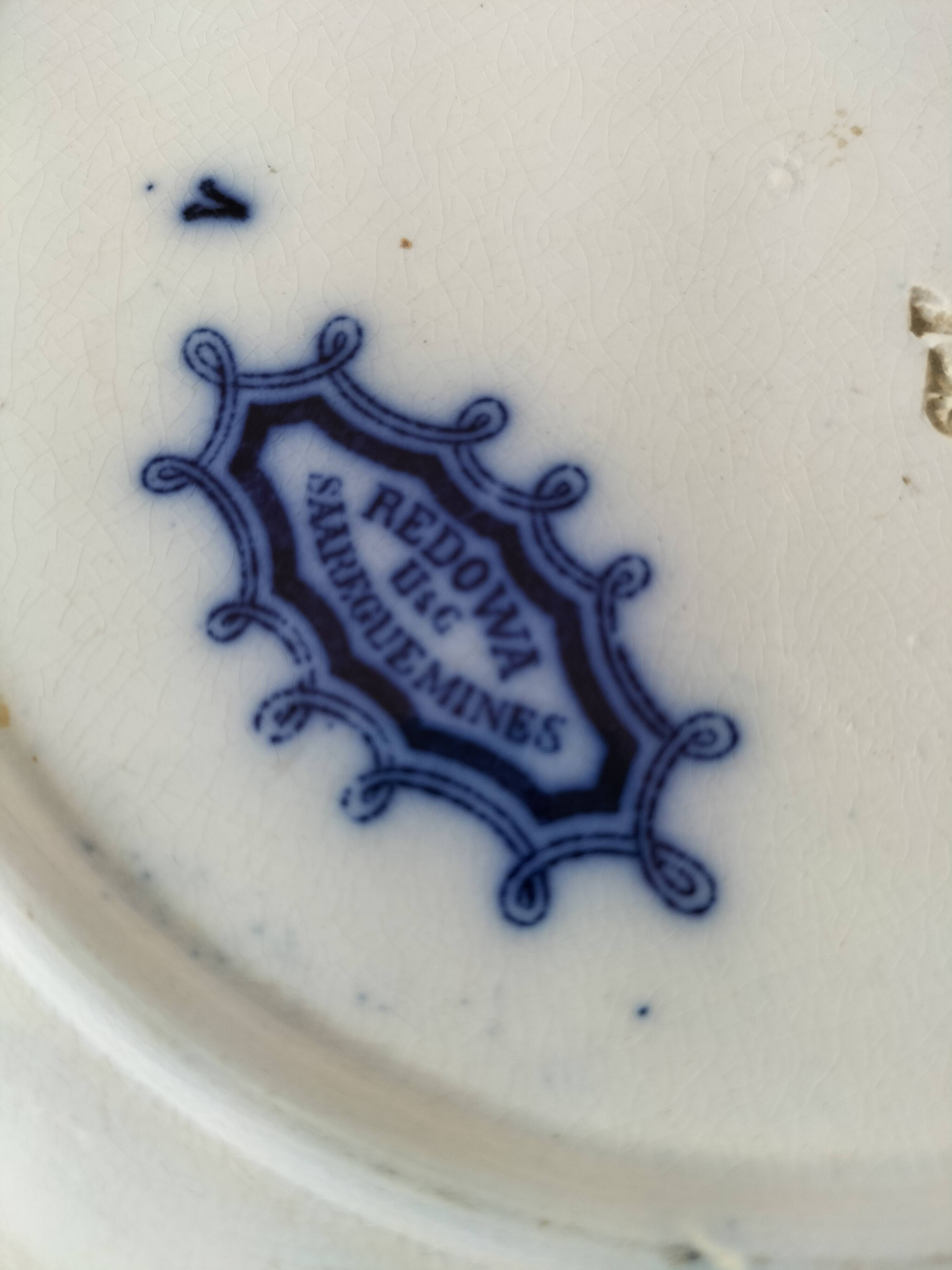 Trio of redowa plates – sarreguemines, ironstone – circa 1890