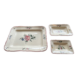 Old dishes in earthenware floral motif