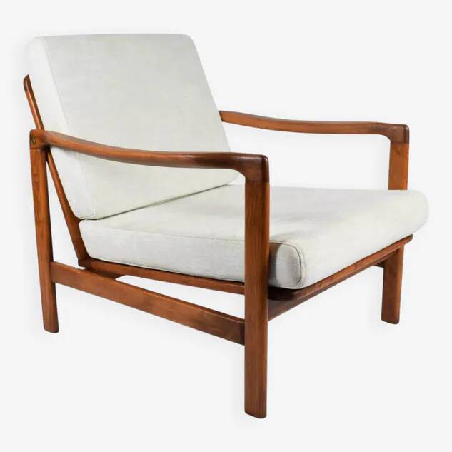 Original Baczyk Scandinavian armchair, 1960s, renovation, teak.