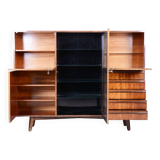 Restored Art Deco Bookcase Sideboard, Walnut, Revived Polish, Czech, 1920s