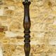 Vintage Floor Lamp Turned Wood, Bamboo Rattan Circa 1950s