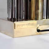 Pair of Brass & Metal Sculptural Lamps by Georges Mathias, Belgium 1970s