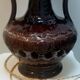 Vintage ceramic lamp, striped cotton shade