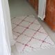 Tapis artisanal en coton recyclé - Réversible - Rouge et blanc