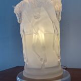 Lamp decorated with horses in plexiglass from the 70s