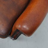 Vintage Dutch Cognac Colored Leather Club Chair, Set of 2