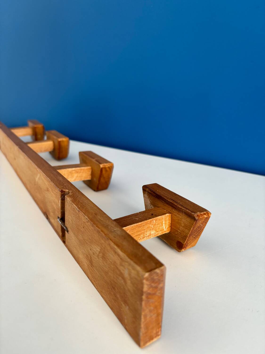 Wooden coat rack, boarding school style