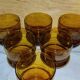 Set of 6 amber glasses from the 70s.