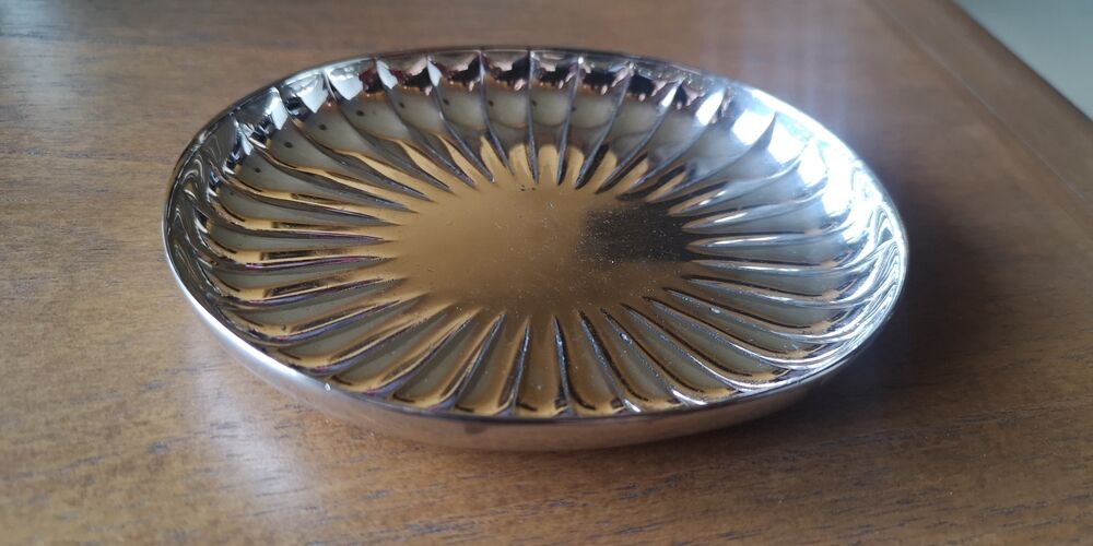 Art Deco silver metal soap holder - 1930s