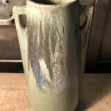 Flamed sandstone vase with 2 handles