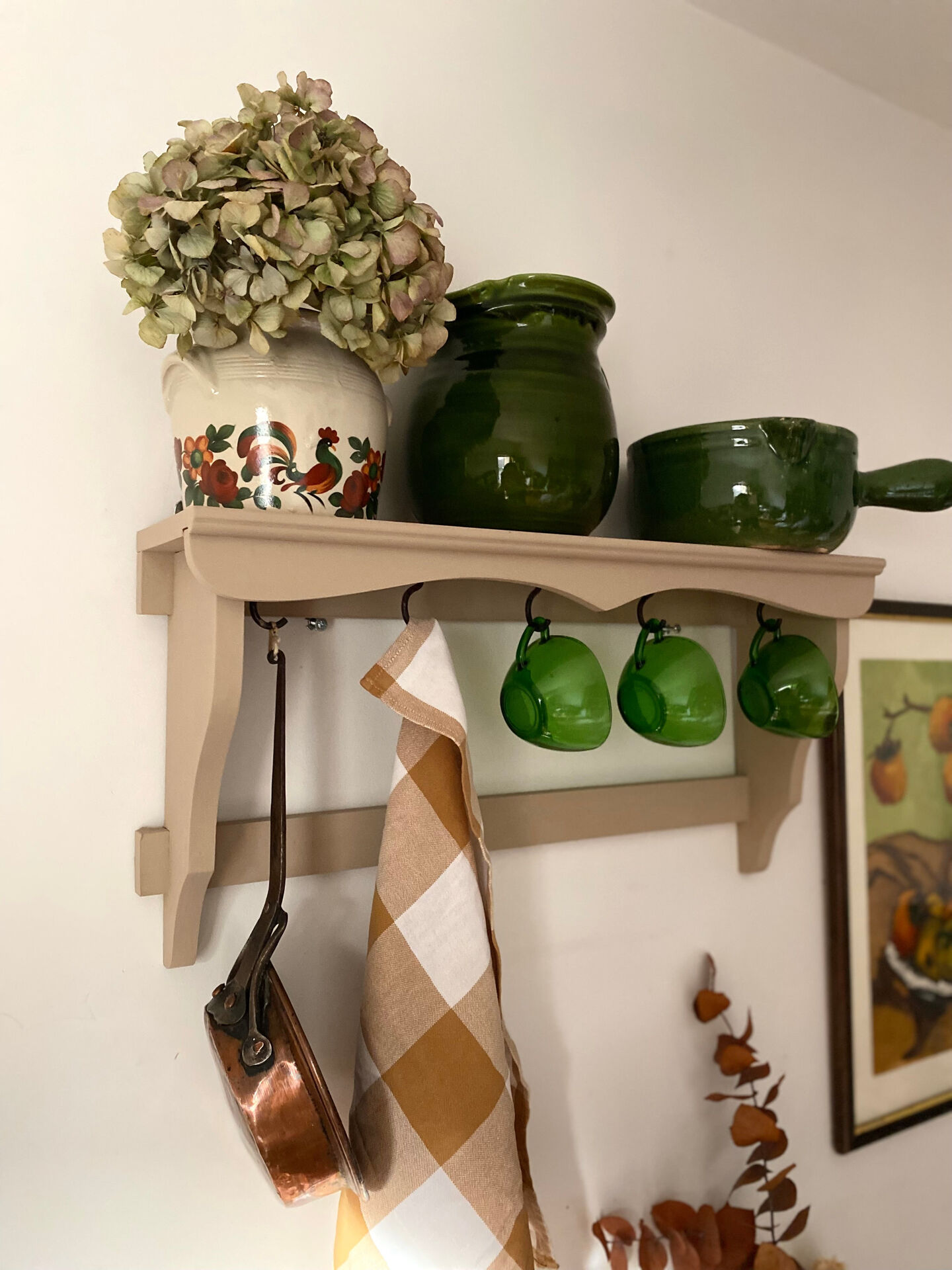Antique wooden wall shelf