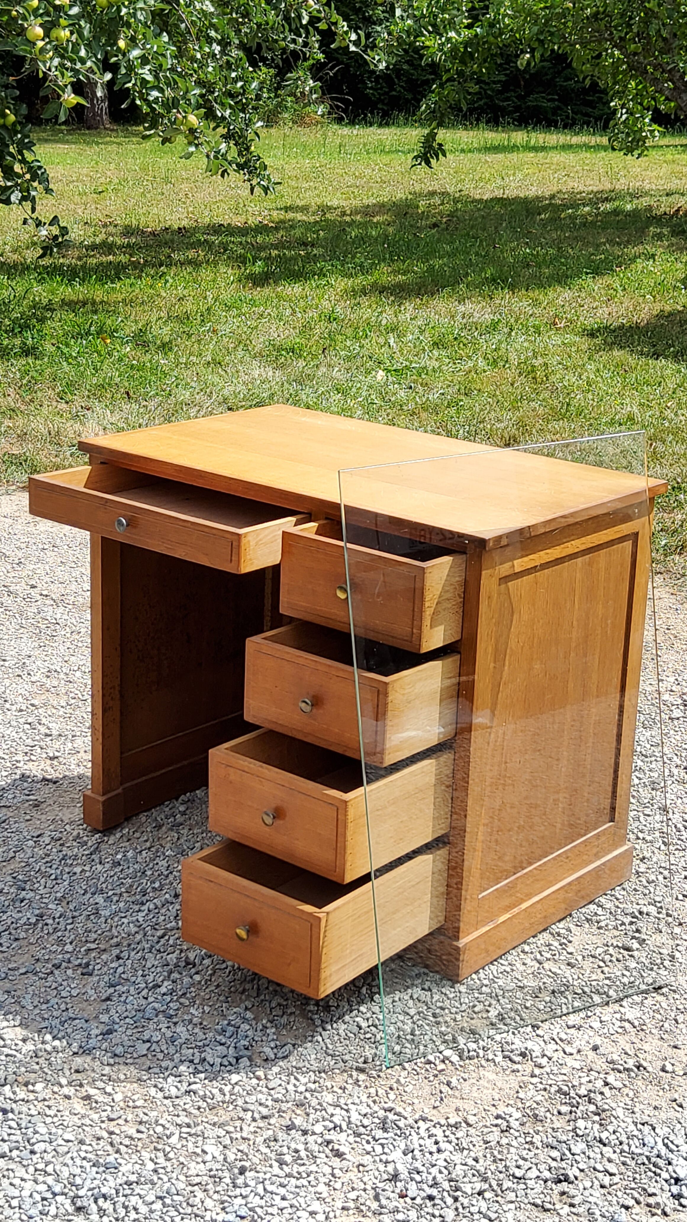 Office of the 50s in blond oak 1 box 5 drawers