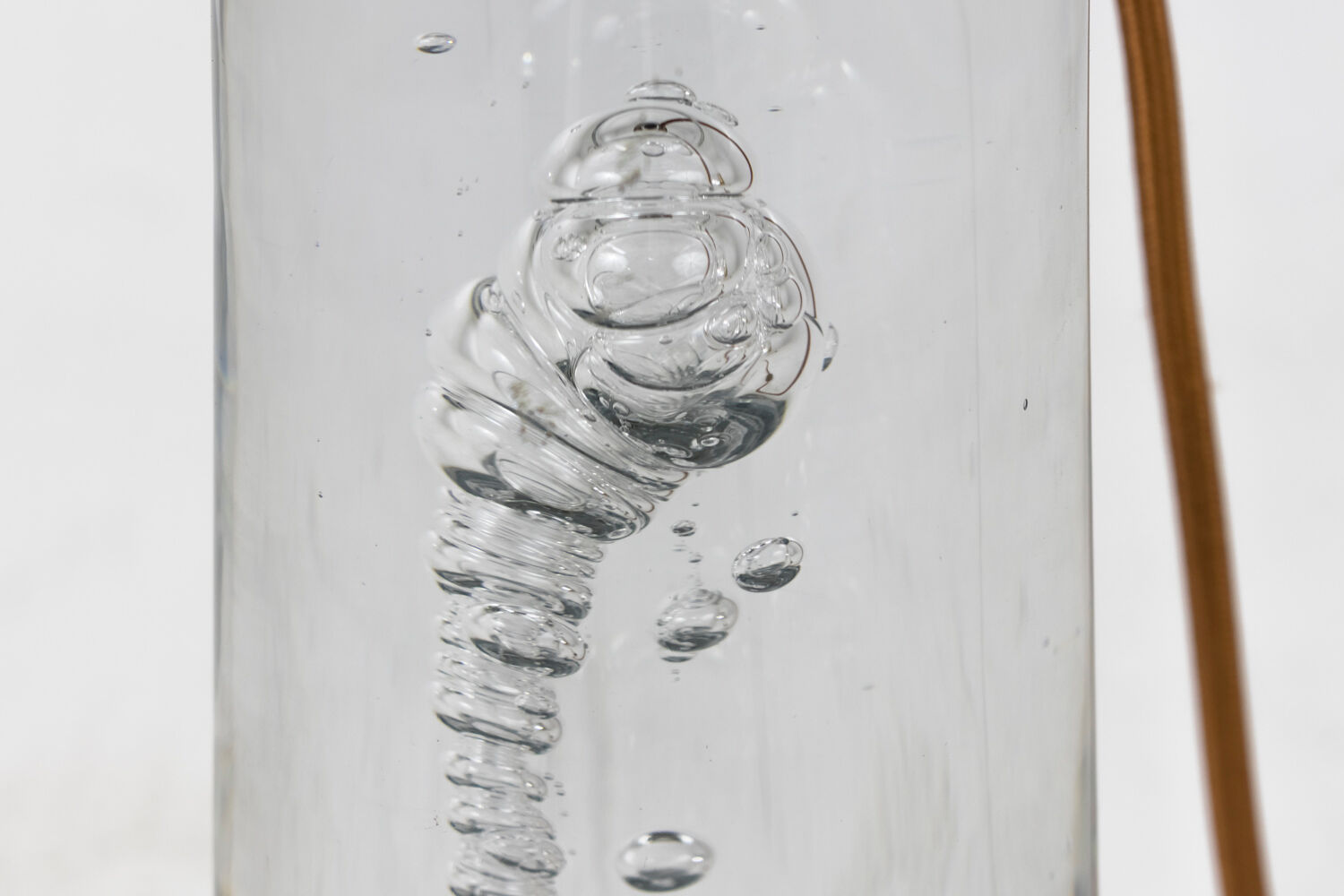 Daum France, bubble glass cylindrical lamp, circa 1975