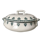 Tureen Terre de Fer Saint-Amand blue flowers model "Nancy" years 30-40