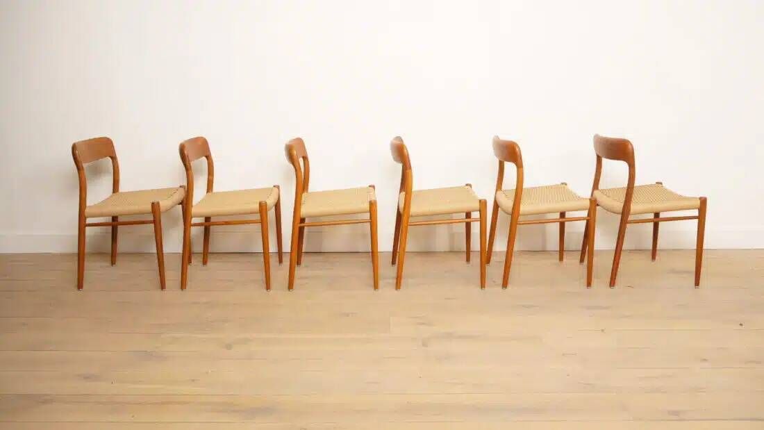 6 x vintage dining chairs | Niels Otto Møller | Model 75