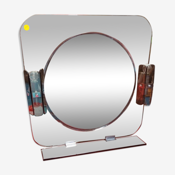 Illuminating bathroom tablet mirror, 70s 66x68cm