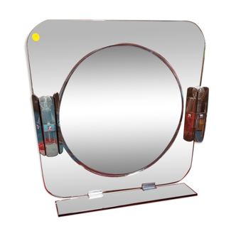 Illuminating bathroom tablet mirror, 70s 66x68cm