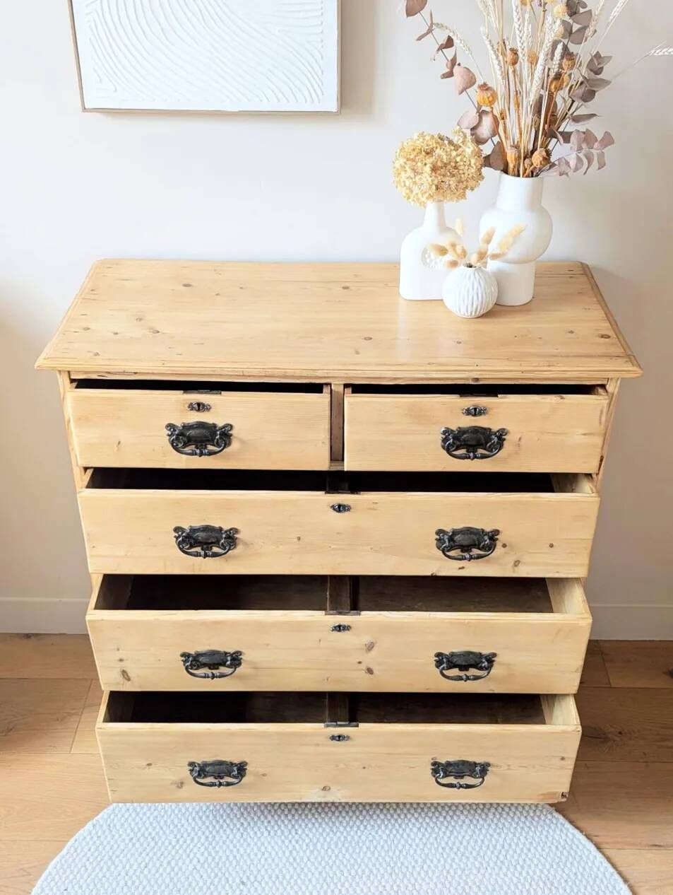 Commode anglaise antique en pin massif