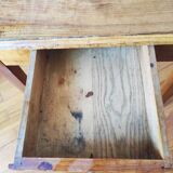 Antique farm table in solid blond walnut