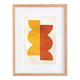 Peinture abstraite sur papier 30x40cm  wax jaune et orange signée Eawy