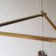 Hanging lamp boomerang 3 white lanterns and wood